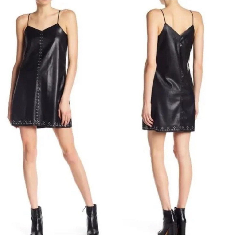 Blank NYC Black Studded vegan leather Dress size S